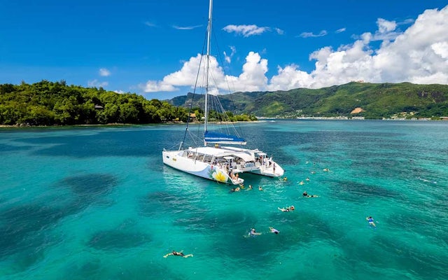 St. Anne Marine Park on Odezir catamaran from Mahé